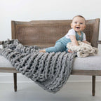 INFINITE CHUNKY KNIT BLANKET | MINKY | LITTLE - MIST